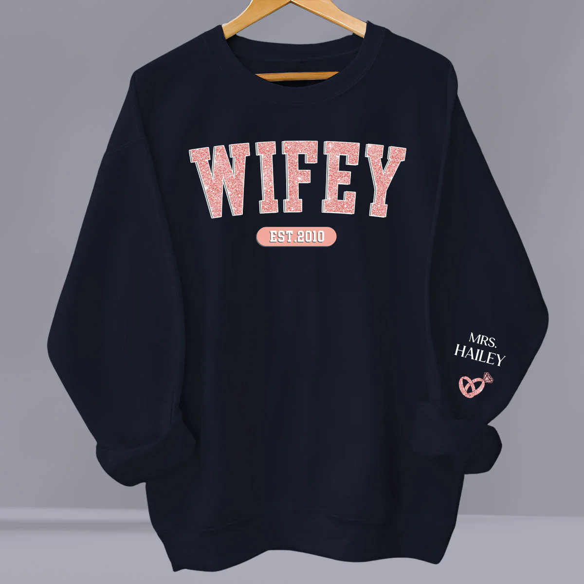Being Wifey Est - Personalized Custom Sweatshirt - Image 2