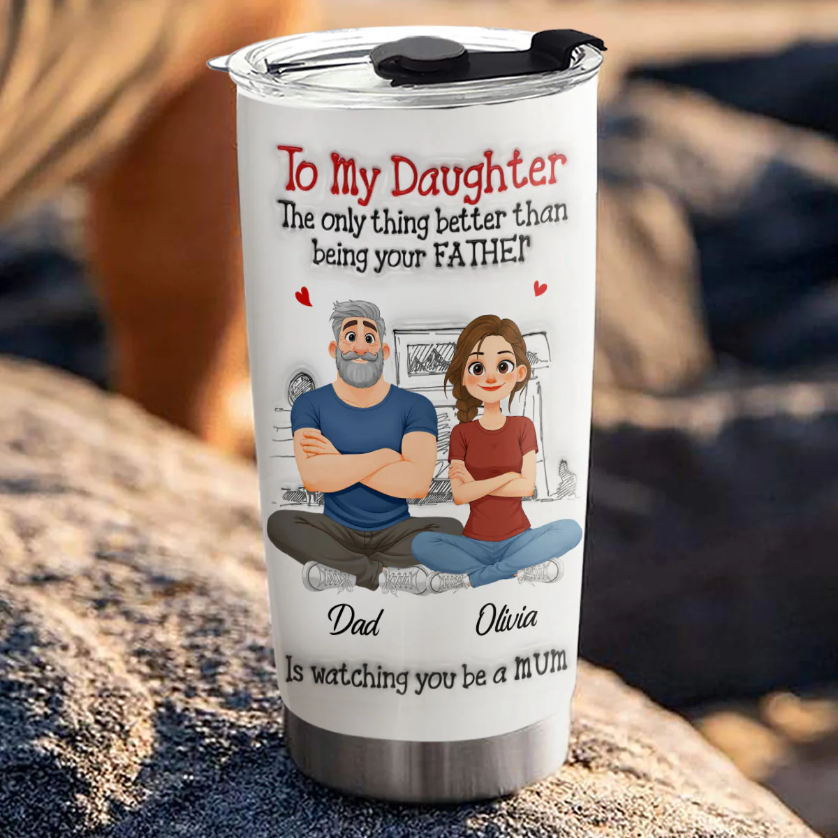Being Your Father - Personalized Custom 3D Inflated Effect Tumbler - Image 4