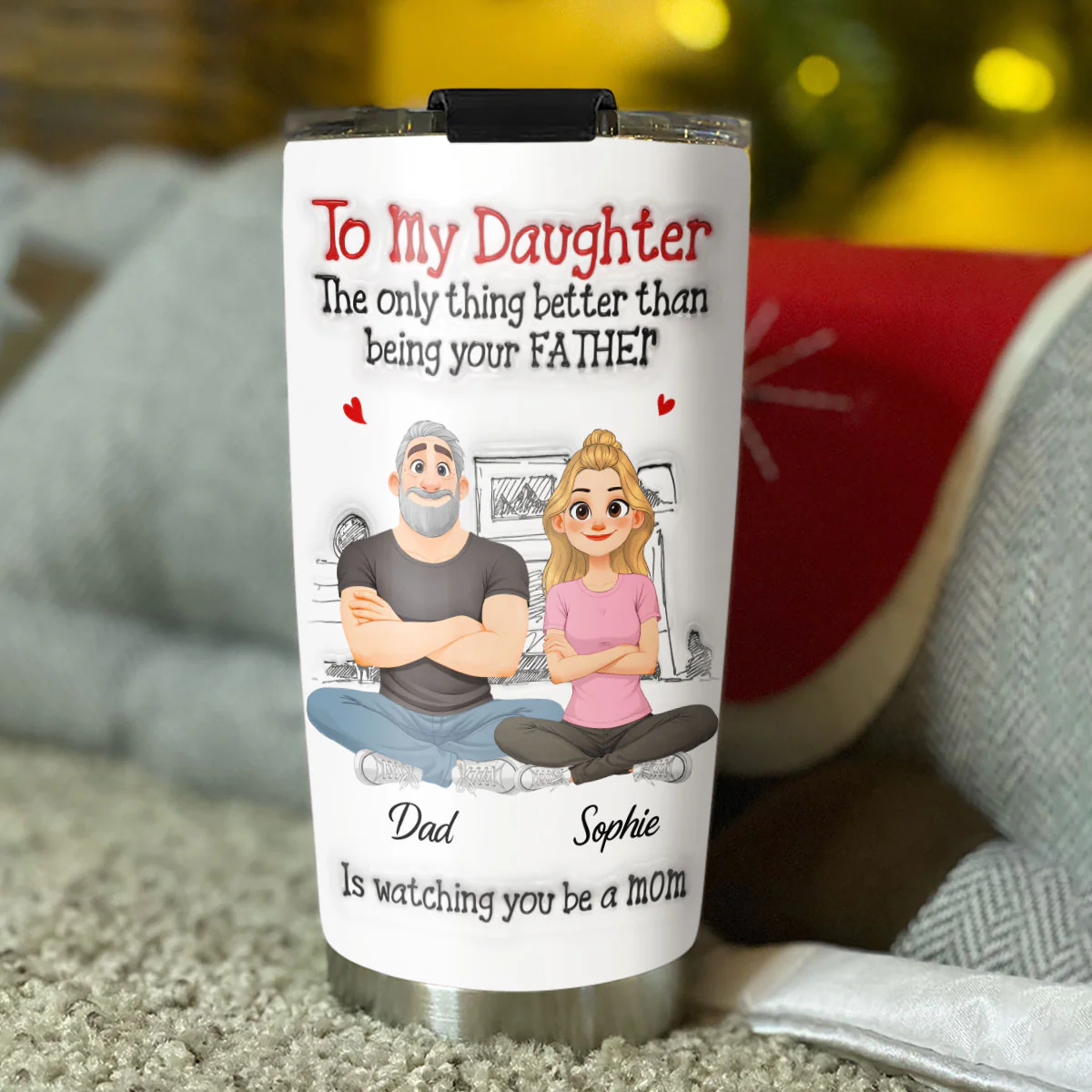 Being Your Father - Personalized Custom 3D Inflated Effect Tumbler - Image 5