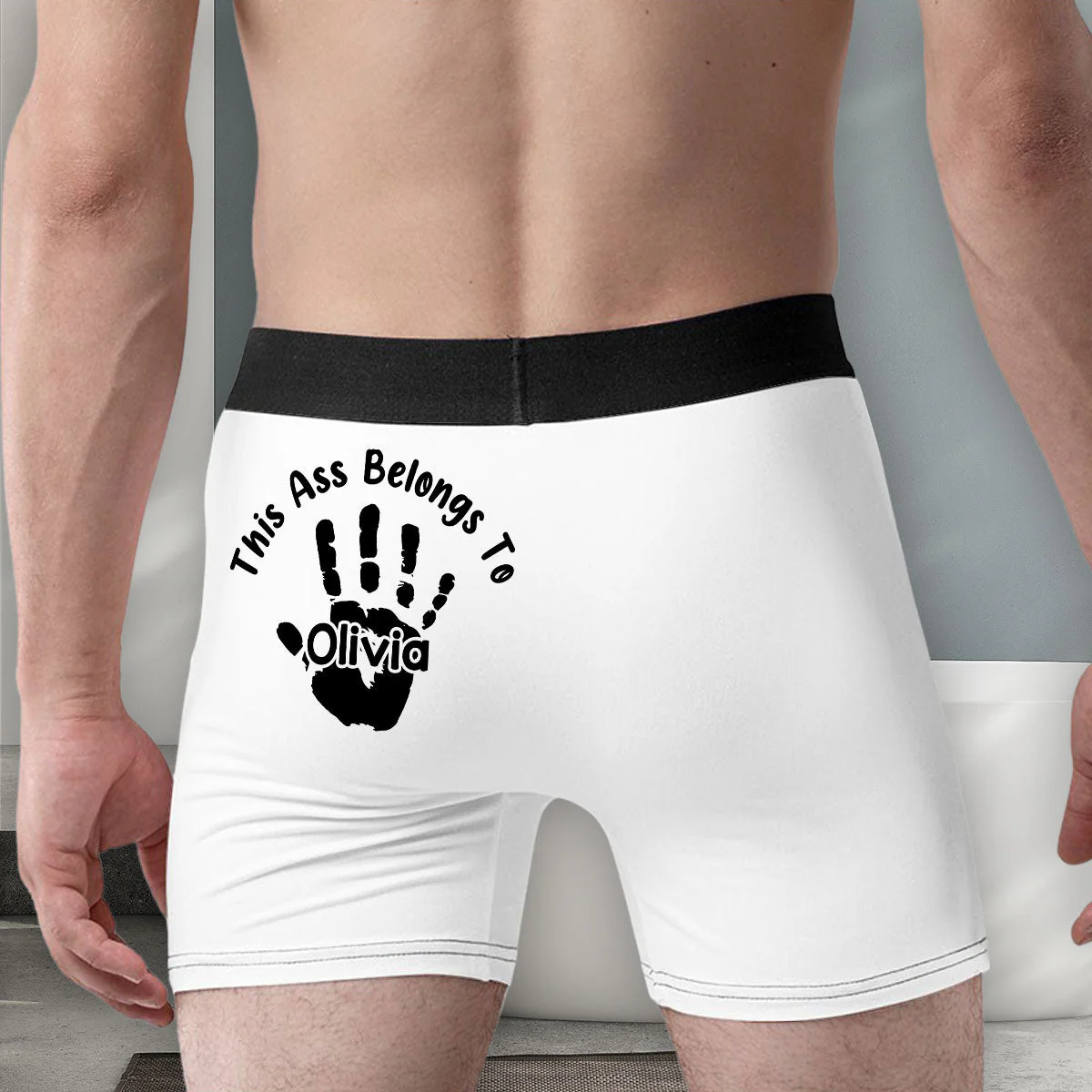 Belongs To My Wife - Personalized Photo Men's Boxer Briefs - Image 2