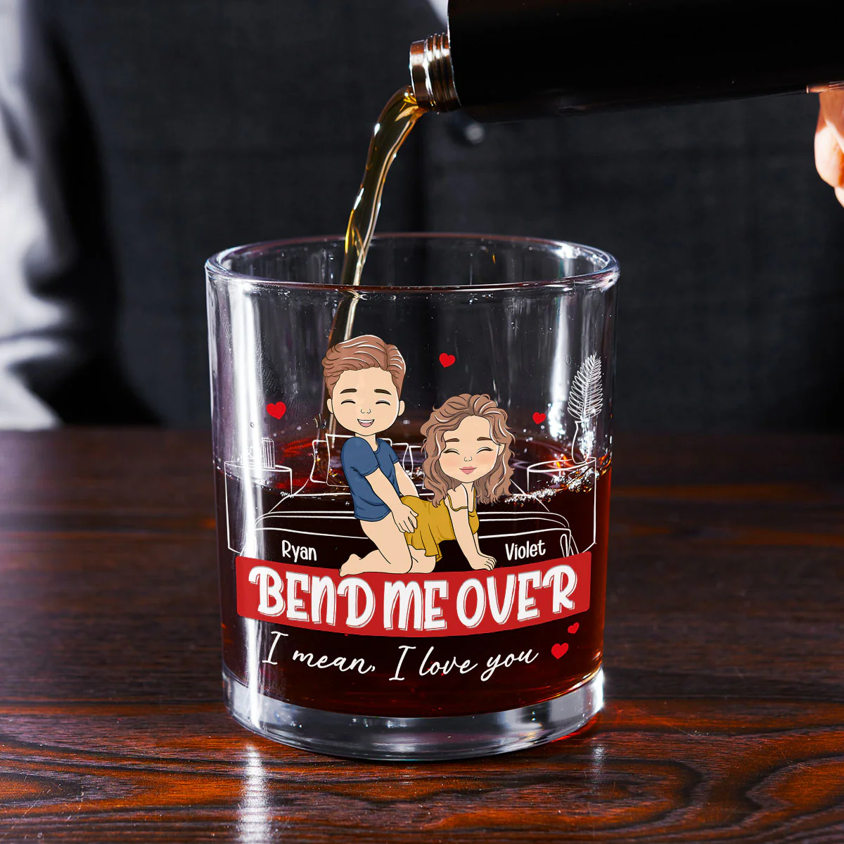 Bend Me Over - Personalized Custom Whiskey Glass - Image 3