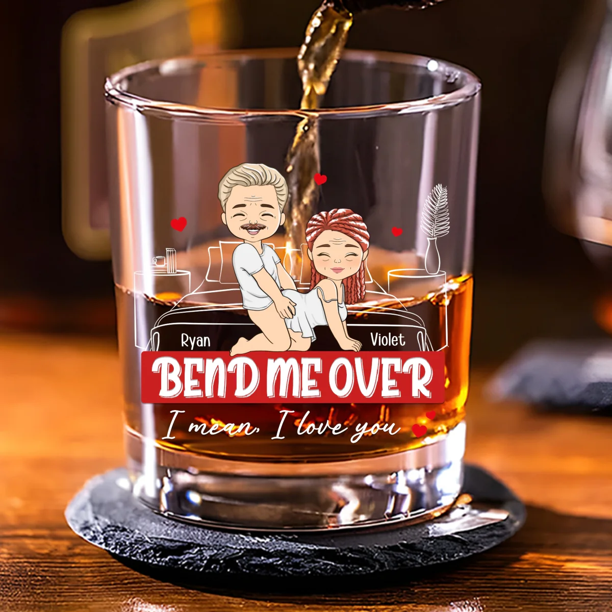 Bend Me Over - Personalized Custom Whiskey Glass - Image 6