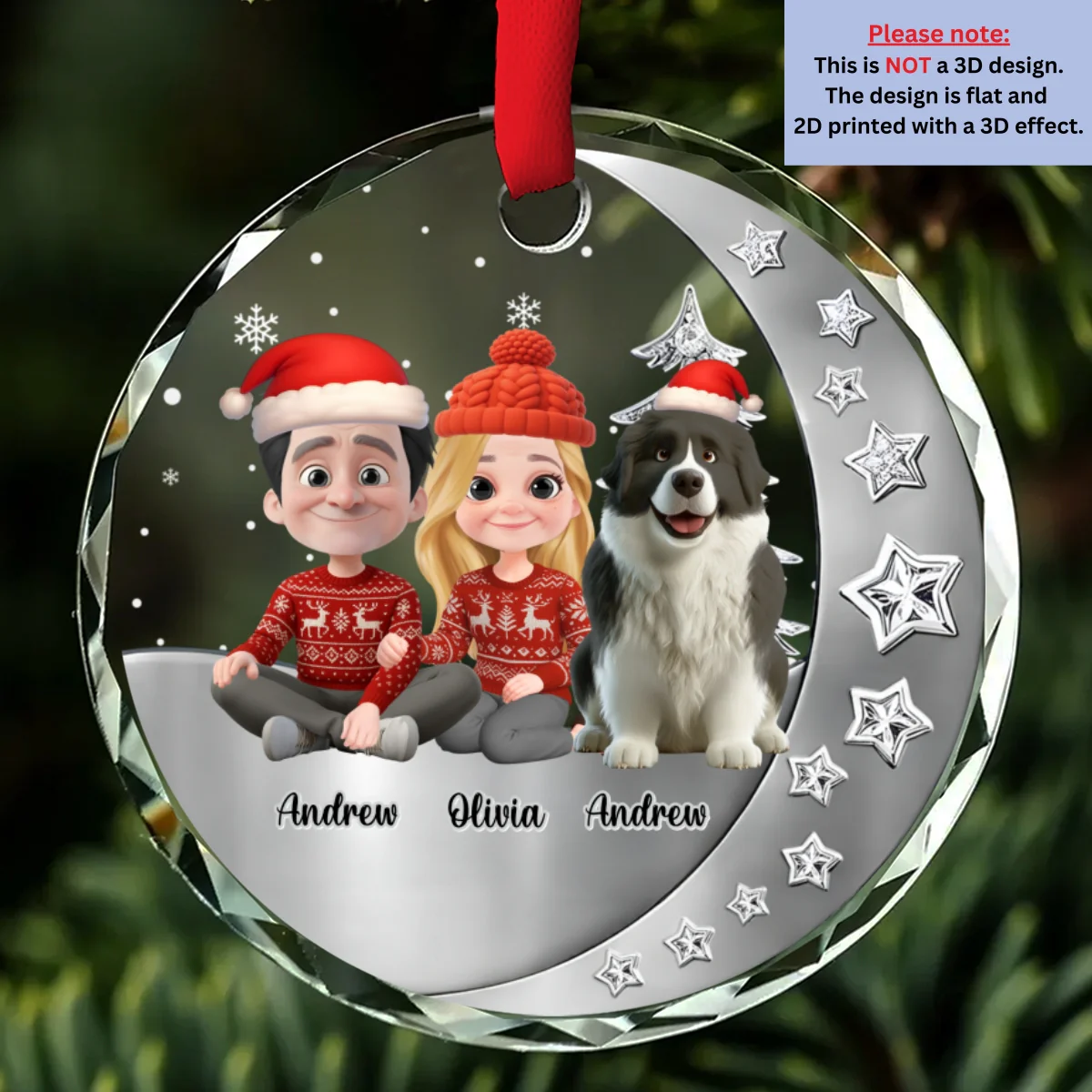 Beside Each Other - Personalized Custom 3D Effect Glass Ornament - Image 6
