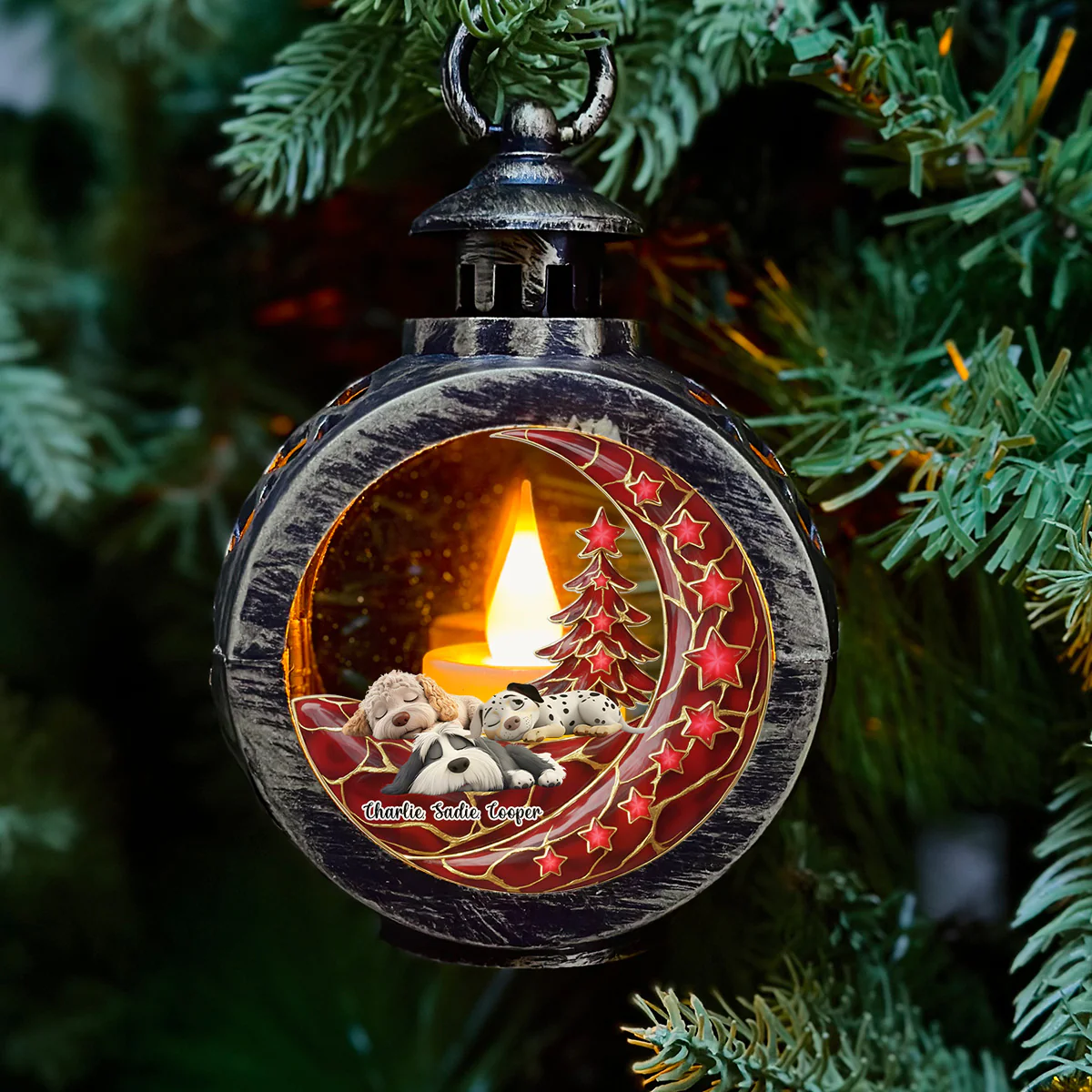 Beside Pearl Of You - Personalized Custom 3D Effect Christmas Lantern - Image 2
