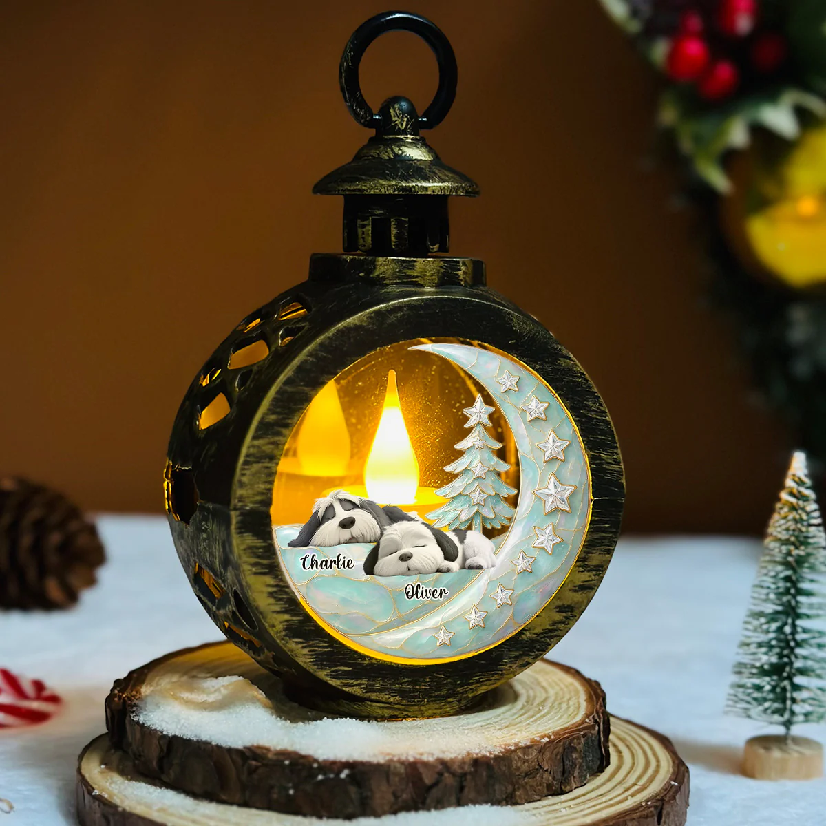 Beside Pearl Of You - Personalized Custom 3D Effect Christmas Lantern - Image 5