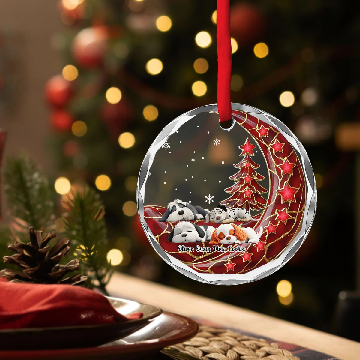Beside Pearl Of You - Personalized Custom 3D Effect Glass Ornament - Image 5
