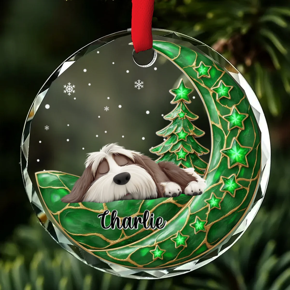 Beside Pearl Of You - Personalized Custom 3D Effect Glass Ornament - Image 7