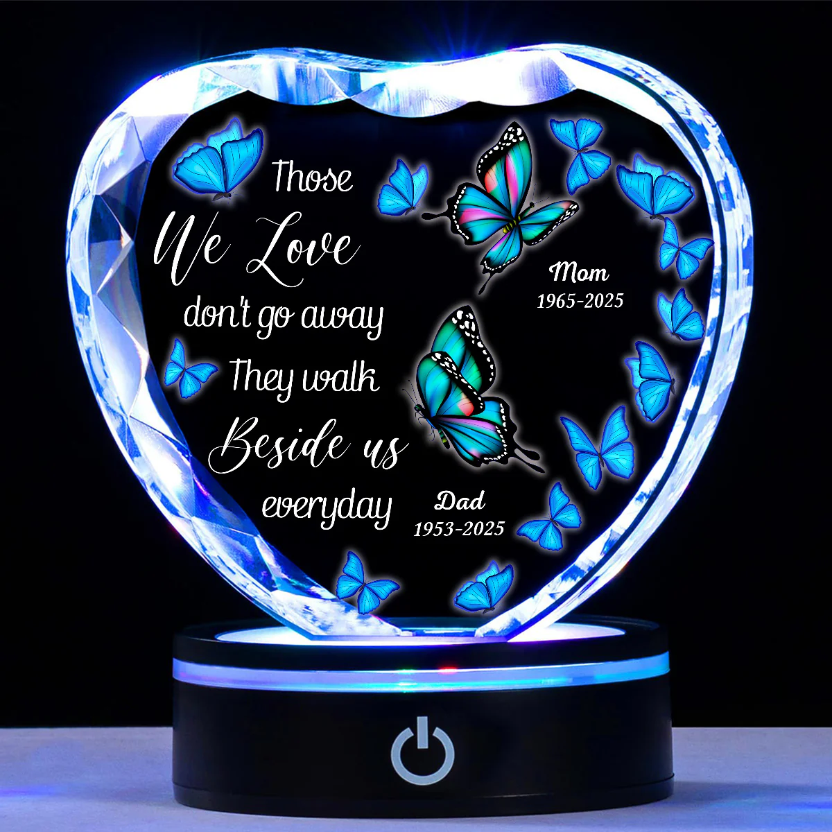 Beside Us Everyday - Personalized Custom Crystal Led Light - Image 2