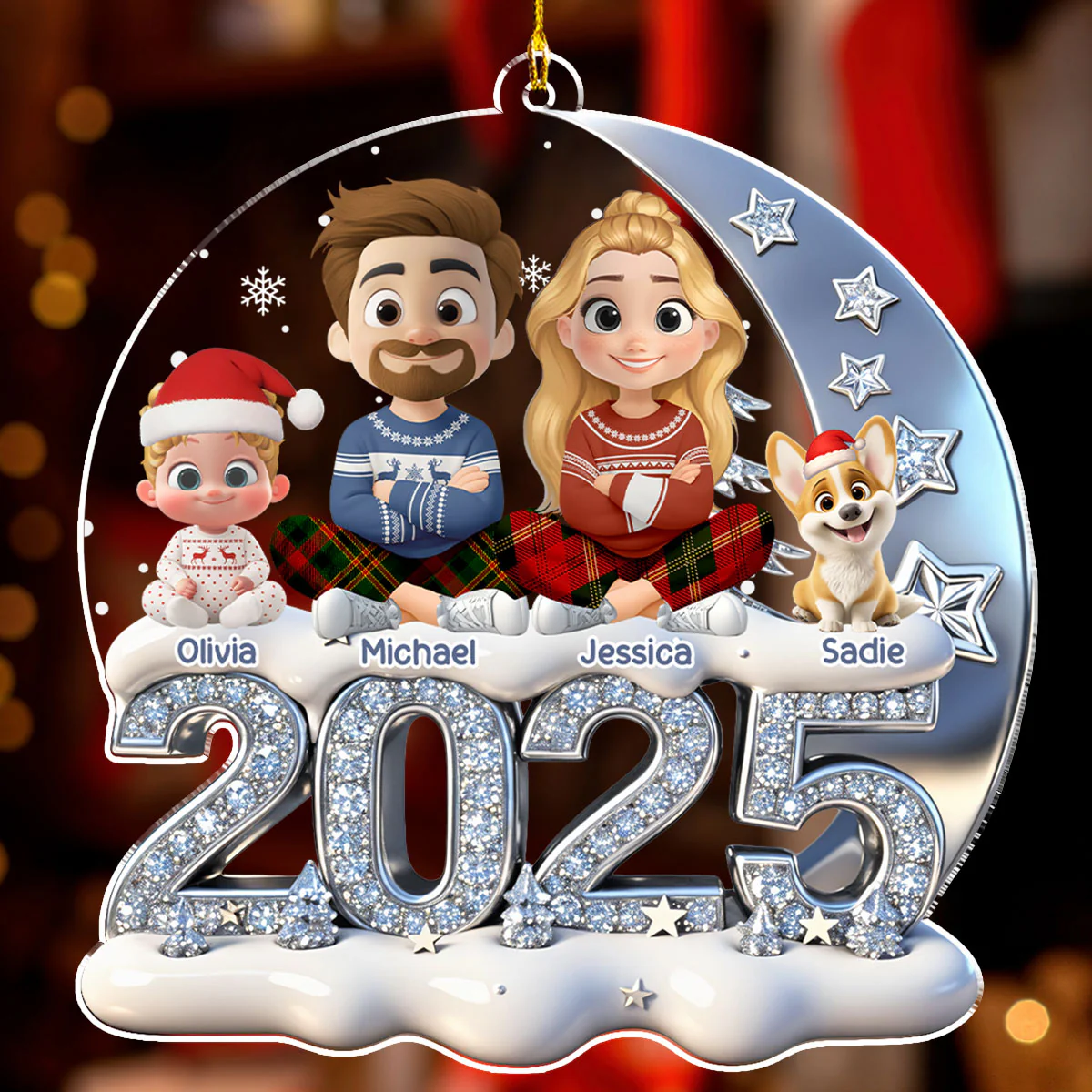 Beside You - Personalized Custom 3D Effect Acrylic Ornament - Image 2