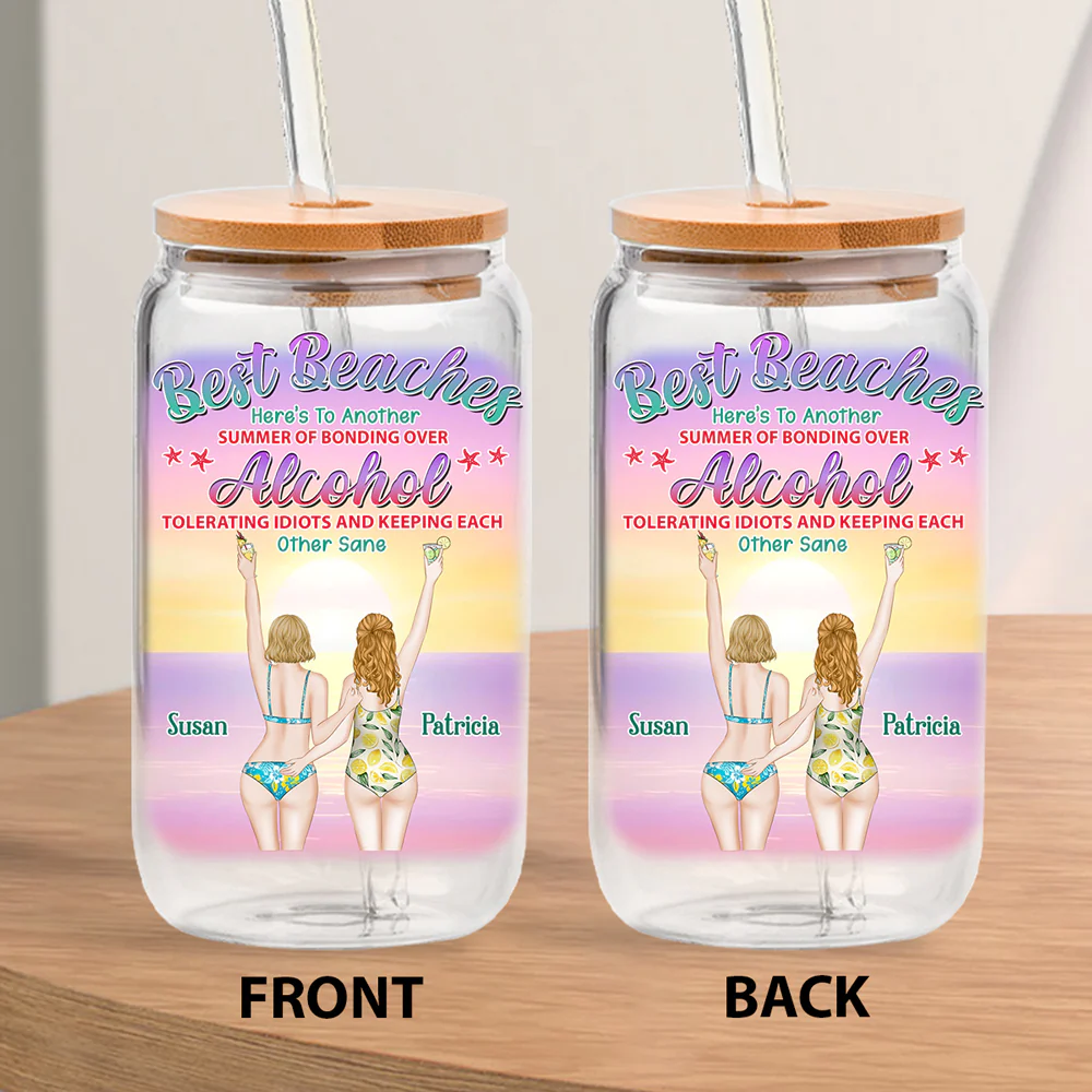 Best Beaches - Personalized Custom Glass Can - Image 4