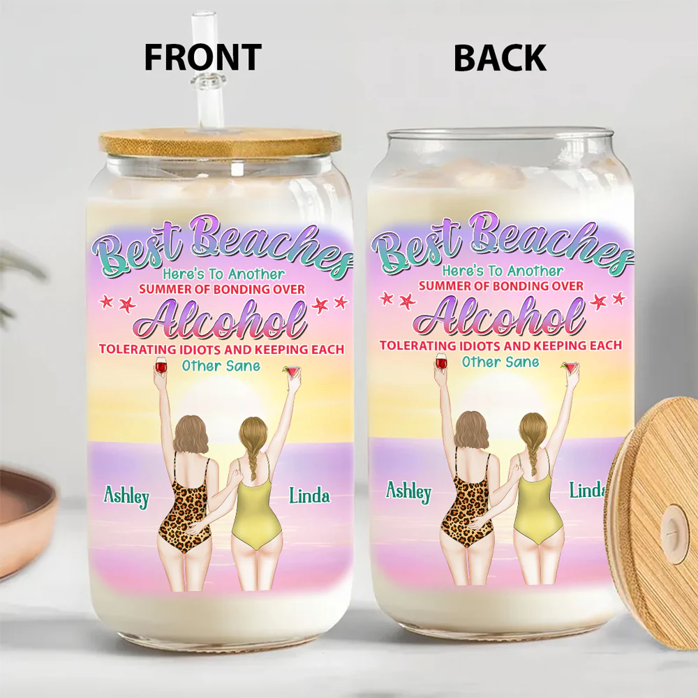 Best Beaches - Personalized Custom Glass Can - Image 5