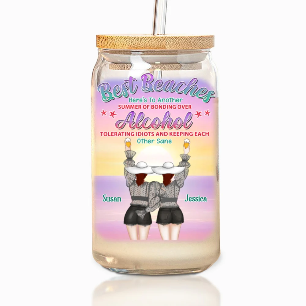 Best Beaches - Personalized Custom Glass Can - Image 7