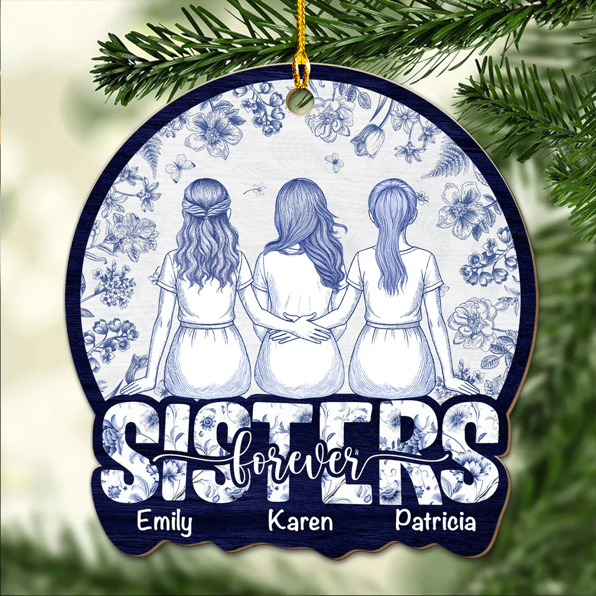 Best Bestie Forever - Personalized Custom Wood Ornament - Image 3