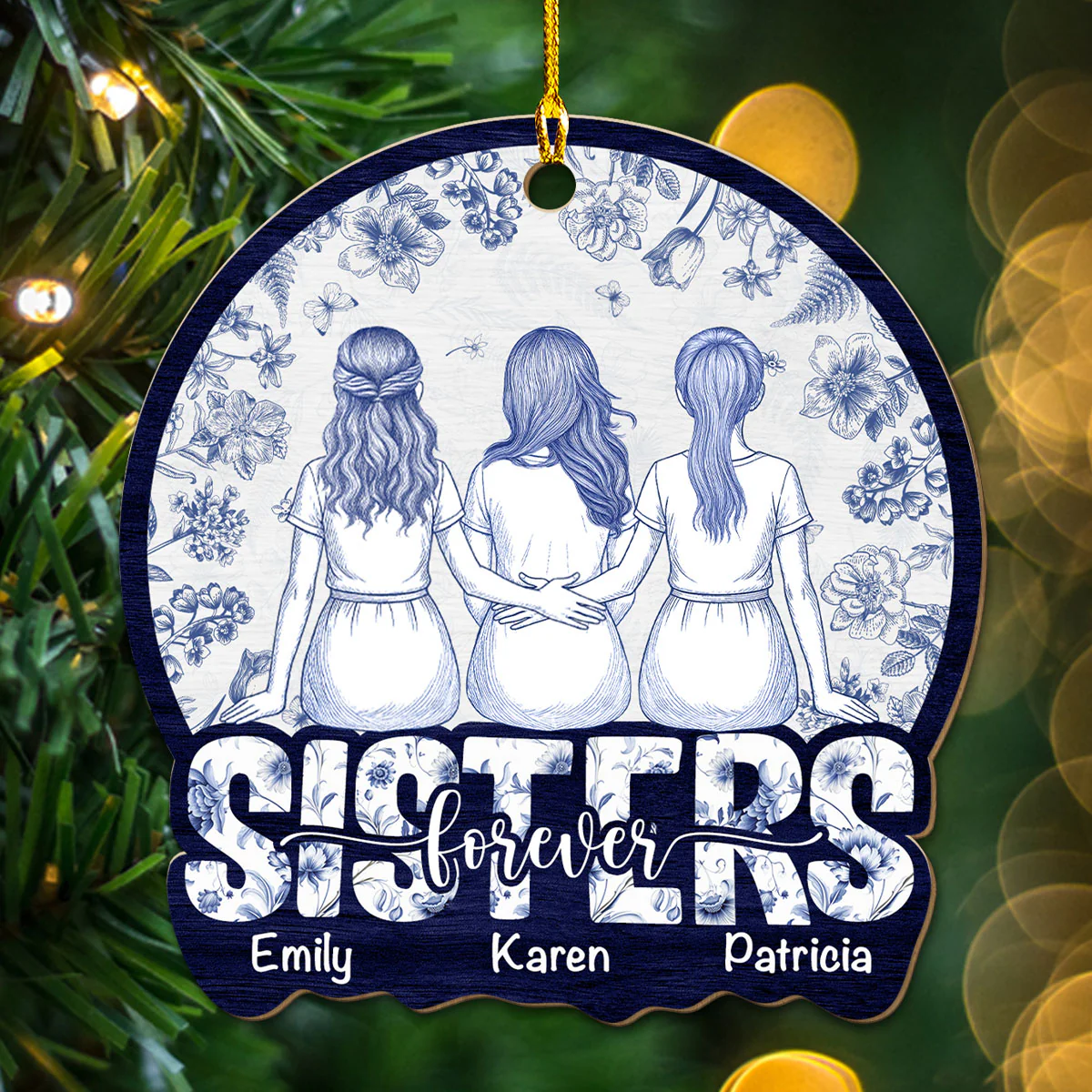 Best Bestie Forever - Personalized Custom Wood Ornament - Image 4