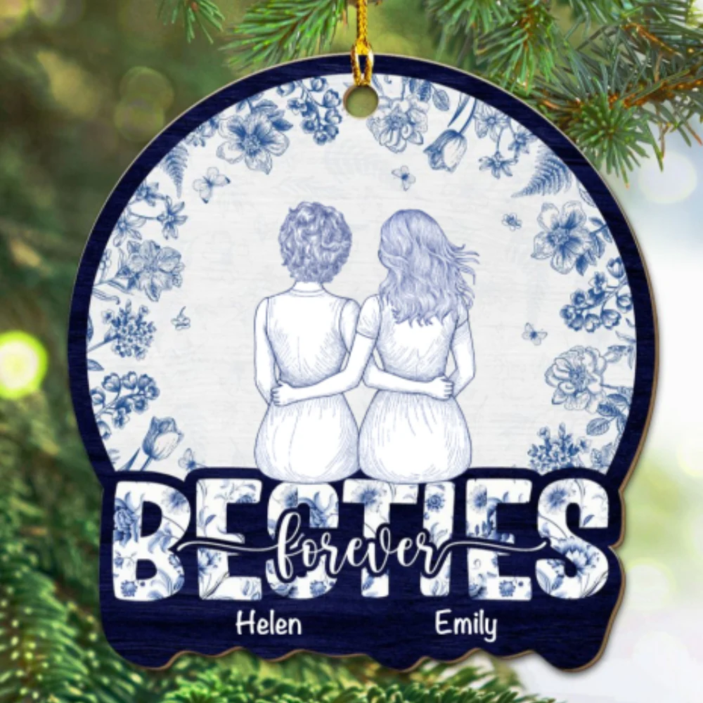 Best Bestie Forever - Personalized Custom Wood Ornament - Image 5