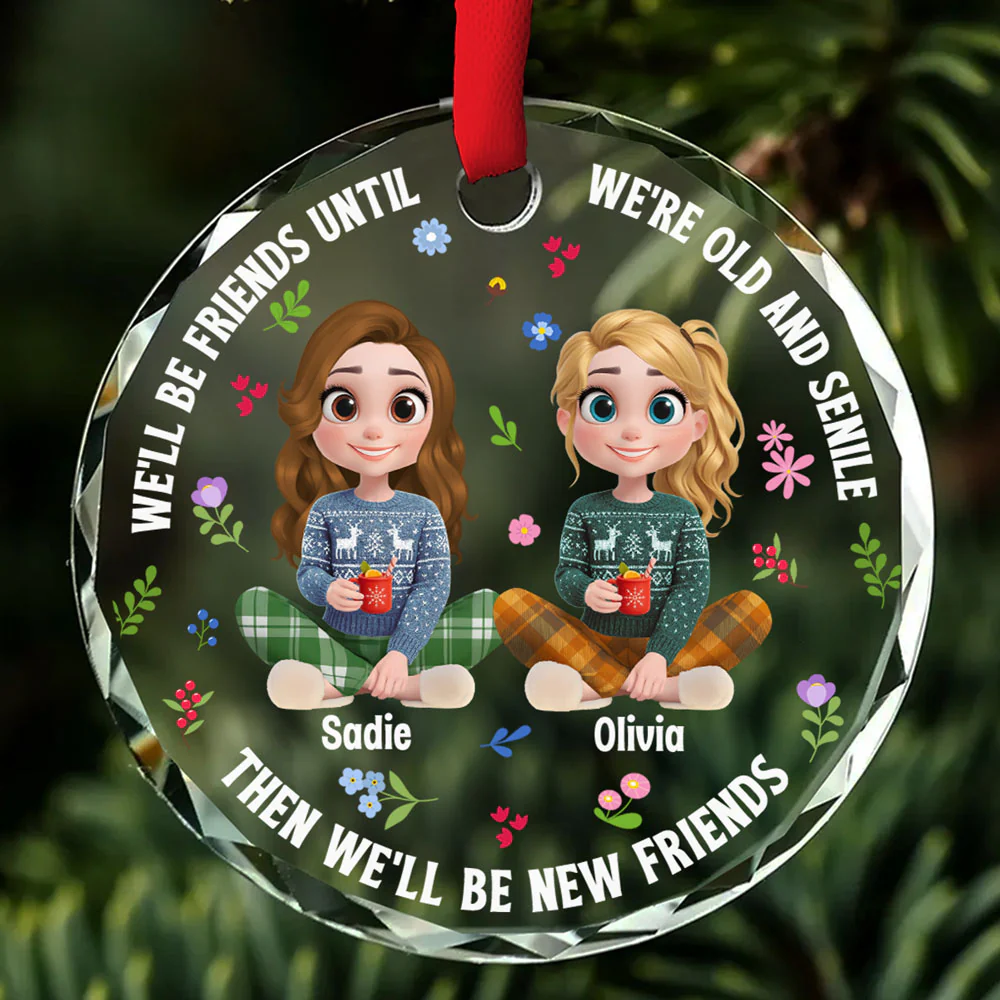 Best Besties Ever - Personalized Custom Glass Ornament