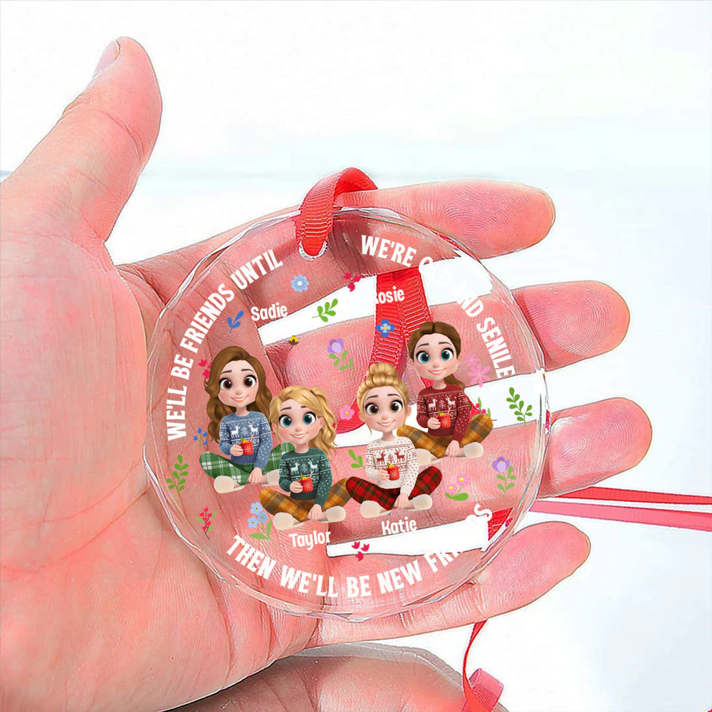 Best Besties Ever - Personalized Custom Glass Ornament - Image 4