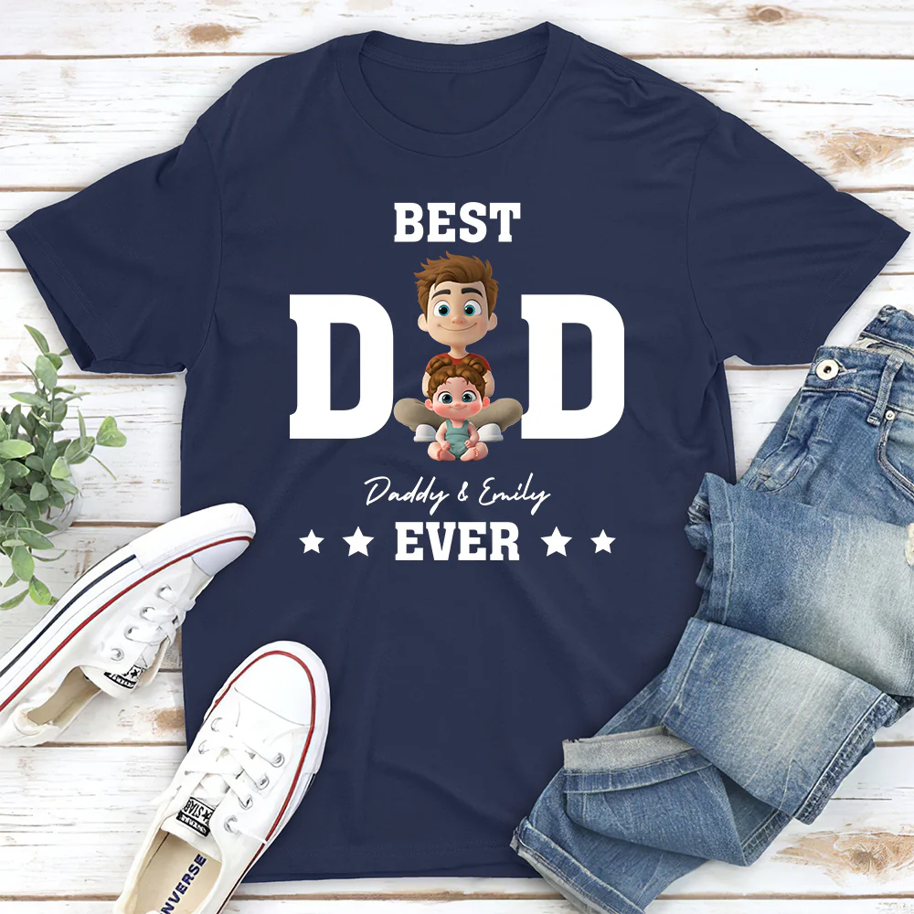 Best Dad And Awesome Kid - Personalized Custom Shirt - Image 2