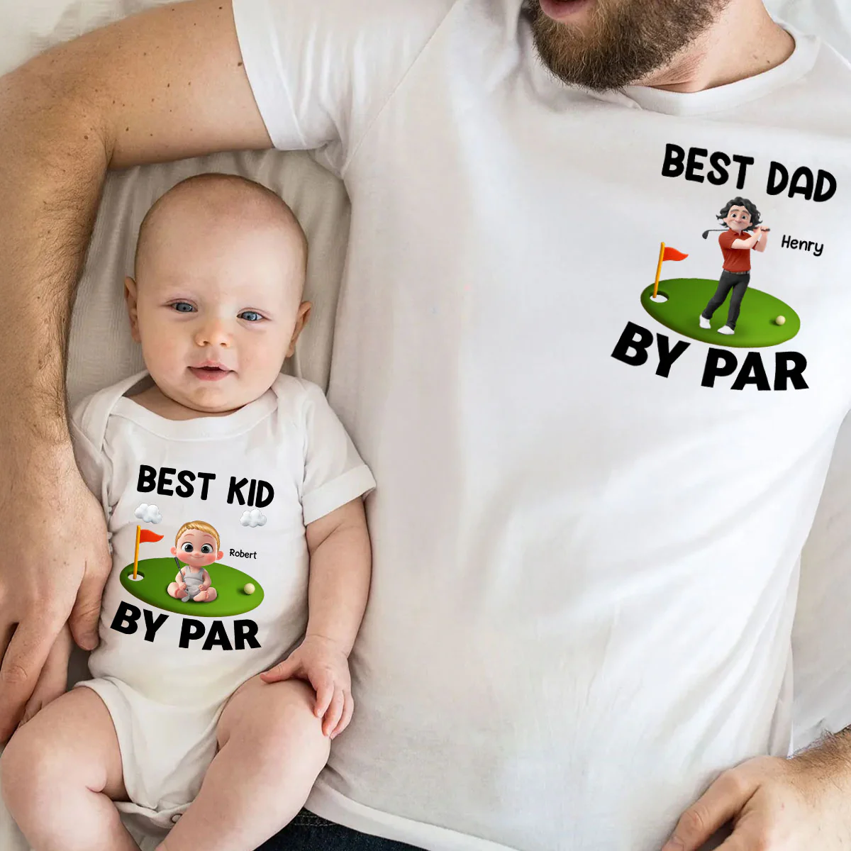 Best Dad And Kid By Par - Personalized Custom T-shirt And Onesie - Image 10