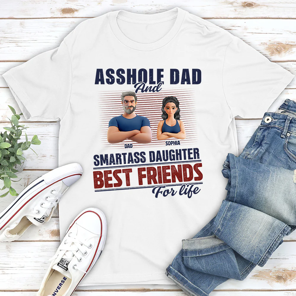 Best Dad And Smart Daughter - Personalized Custom Shirt - Image 2