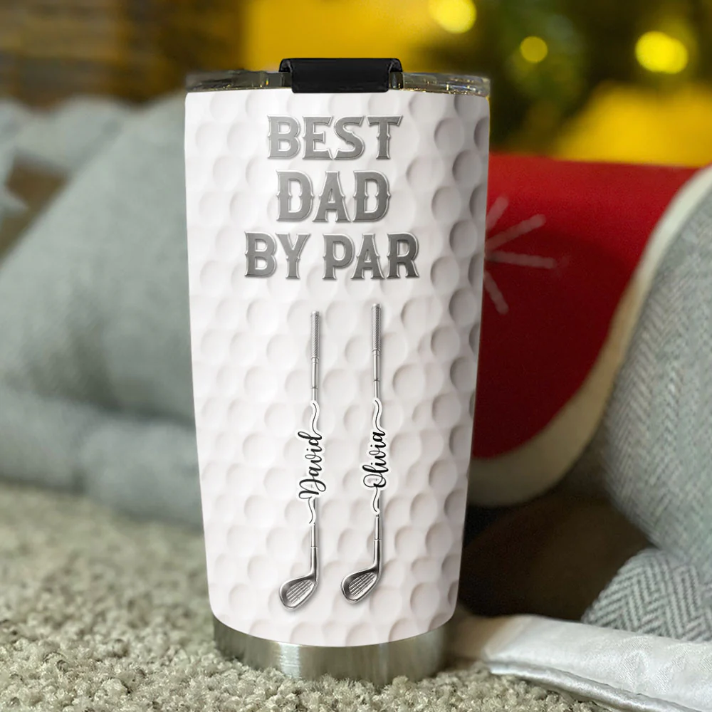Best Dad By Par - Personalized Custom 3D Effect Tumbler - Image 3