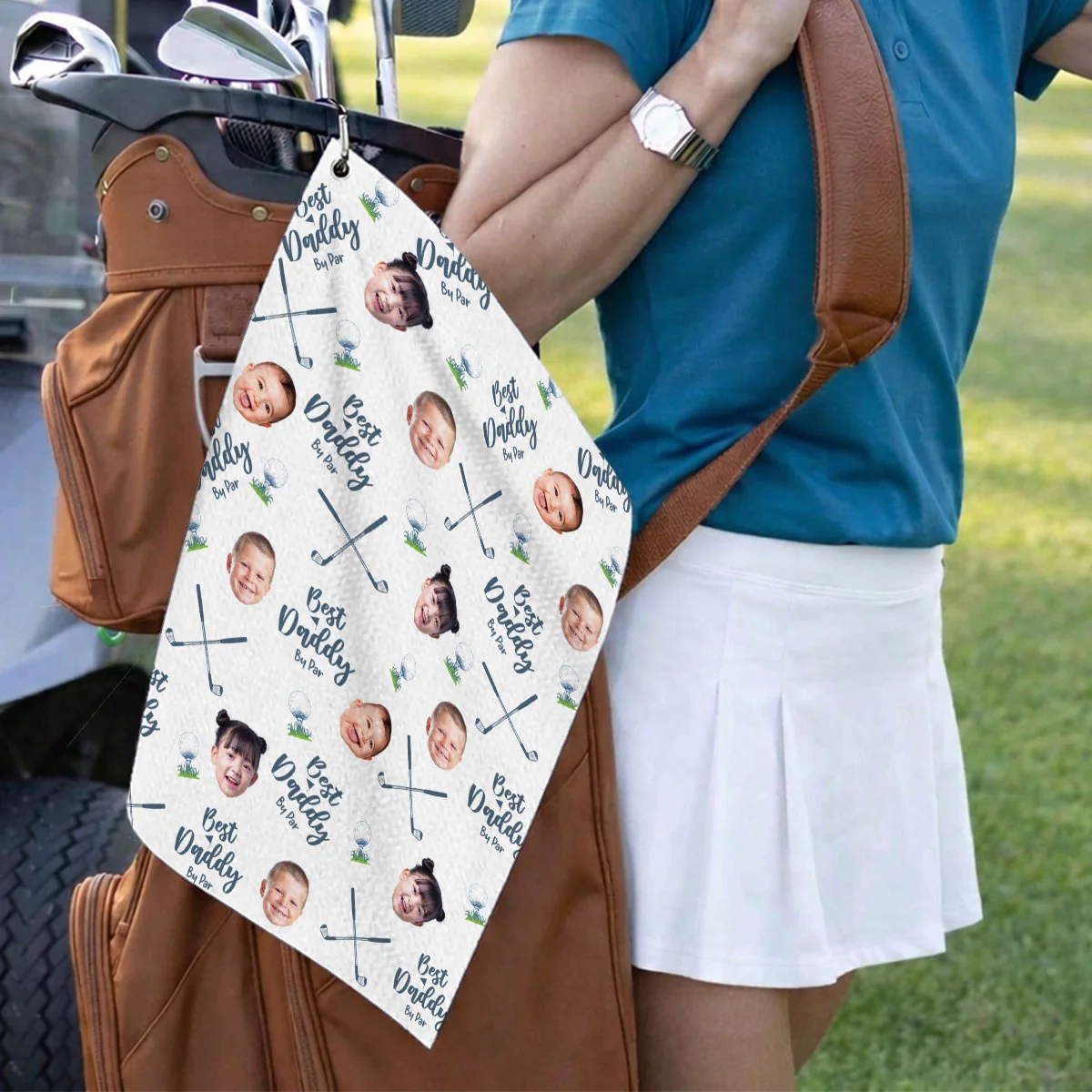 Best Dad By Par - Personalized Custom Golf Towel - Image 6