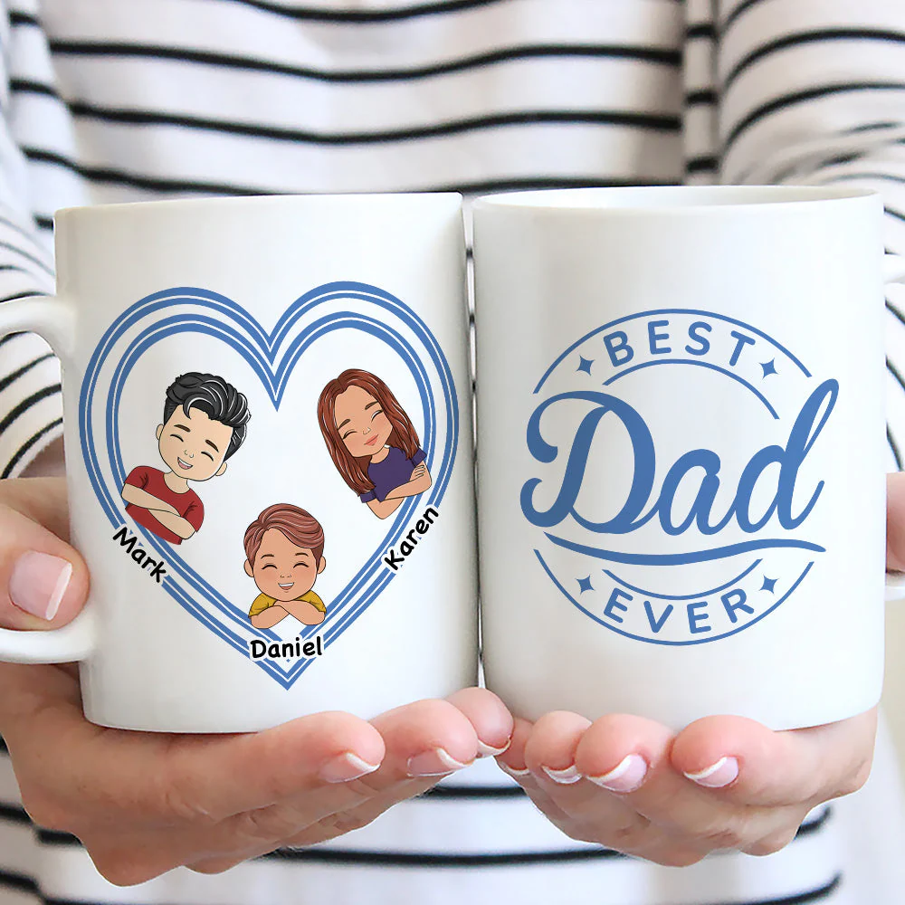 Best Dad Ever and Ever - Personalized Custom Coffee Mug - Image 3