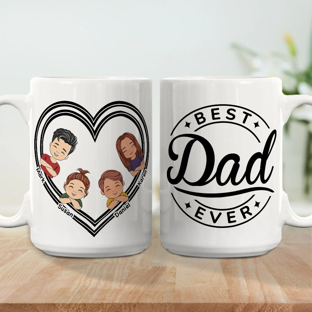Best Dad Ever and Ever - Personalized Custom Coffee Mug - Image 4