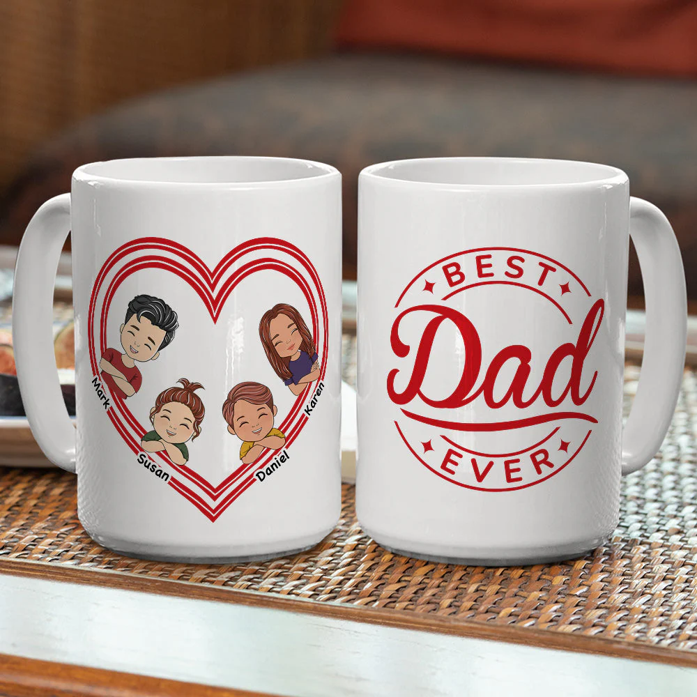 Best Dad Ever and Ever - Personalized Custom Coffee Mug - Image 5