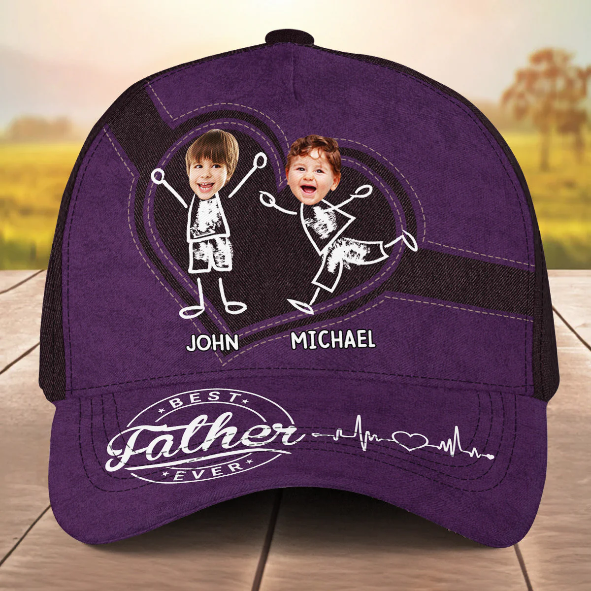 Best Dad Ever Custom Face - Personalized Classic Cap - Image 4