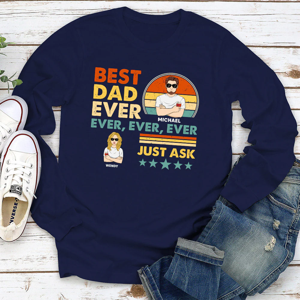 Best Dad Ever Ever Ever - Personalized Custom Shirt - Image 4