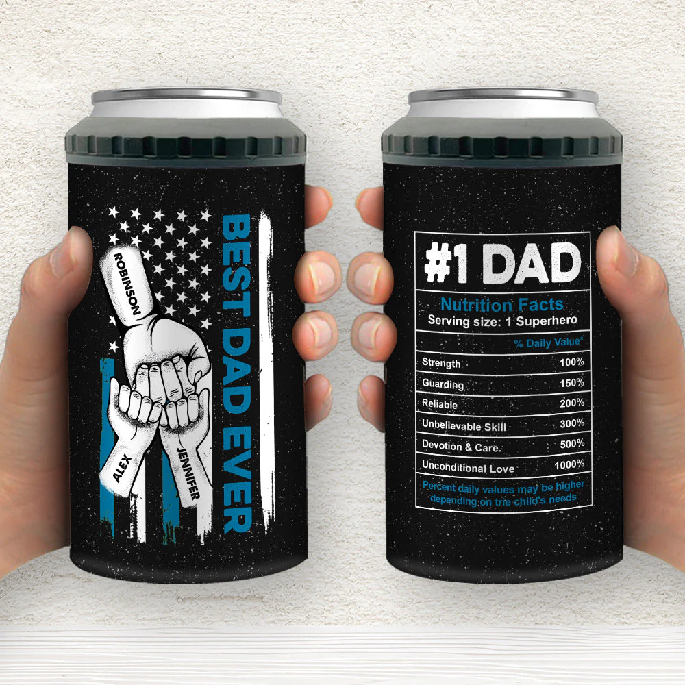 Best Dad Ever Hand Pump - Personalized Custom Can Cooler Tumbler - Image 4
