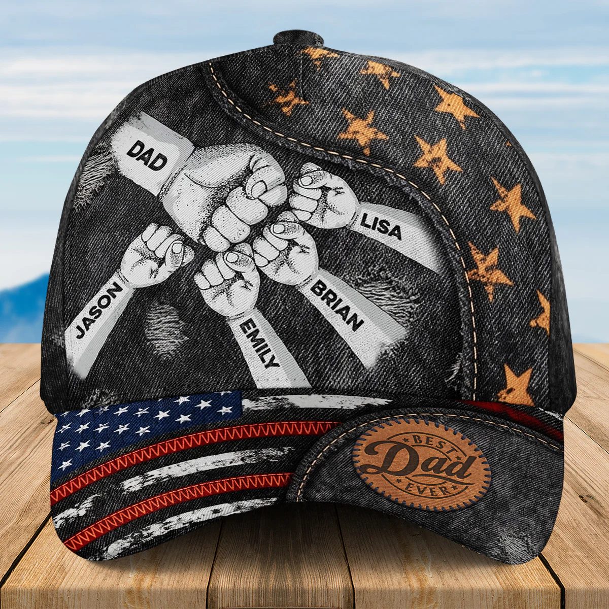 Best Dad Ever New Version - Personalized Custom Classic Cap - Image 2
