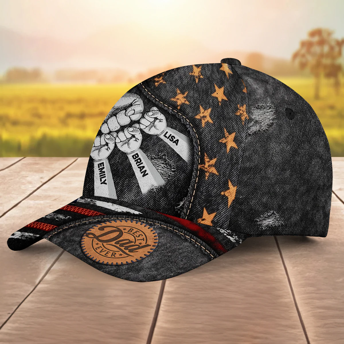 Best Dad Ever New Version - Personalized Custom Classic Cap - Image 4