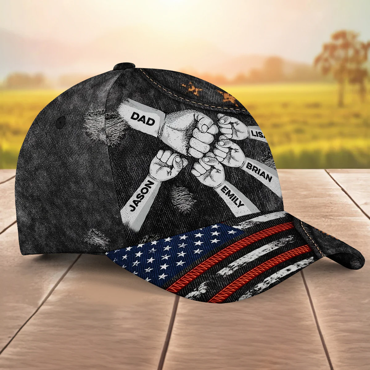 Best Dad Ever New Version - Personalized Custom Classic Cap - Image 5