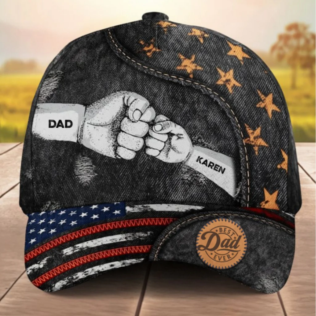 Best Dad Ever New Version - Personalized Custom Classic Cap - Image 7