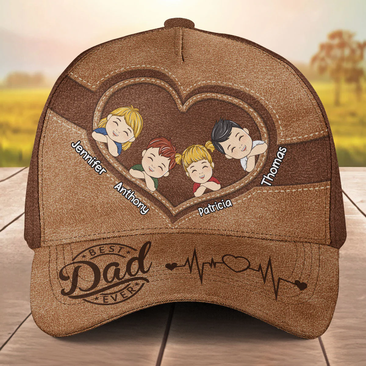 Best Dad Ever  - Personalized Classic Cap - Image 2
