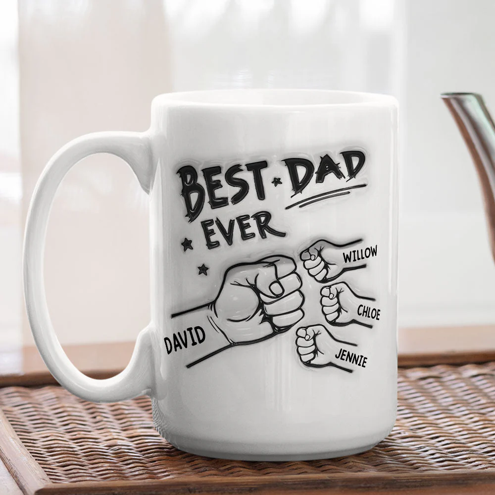 Best Dad Ever - Personalized Custom 3D Inflated Effect Mug - Image 5