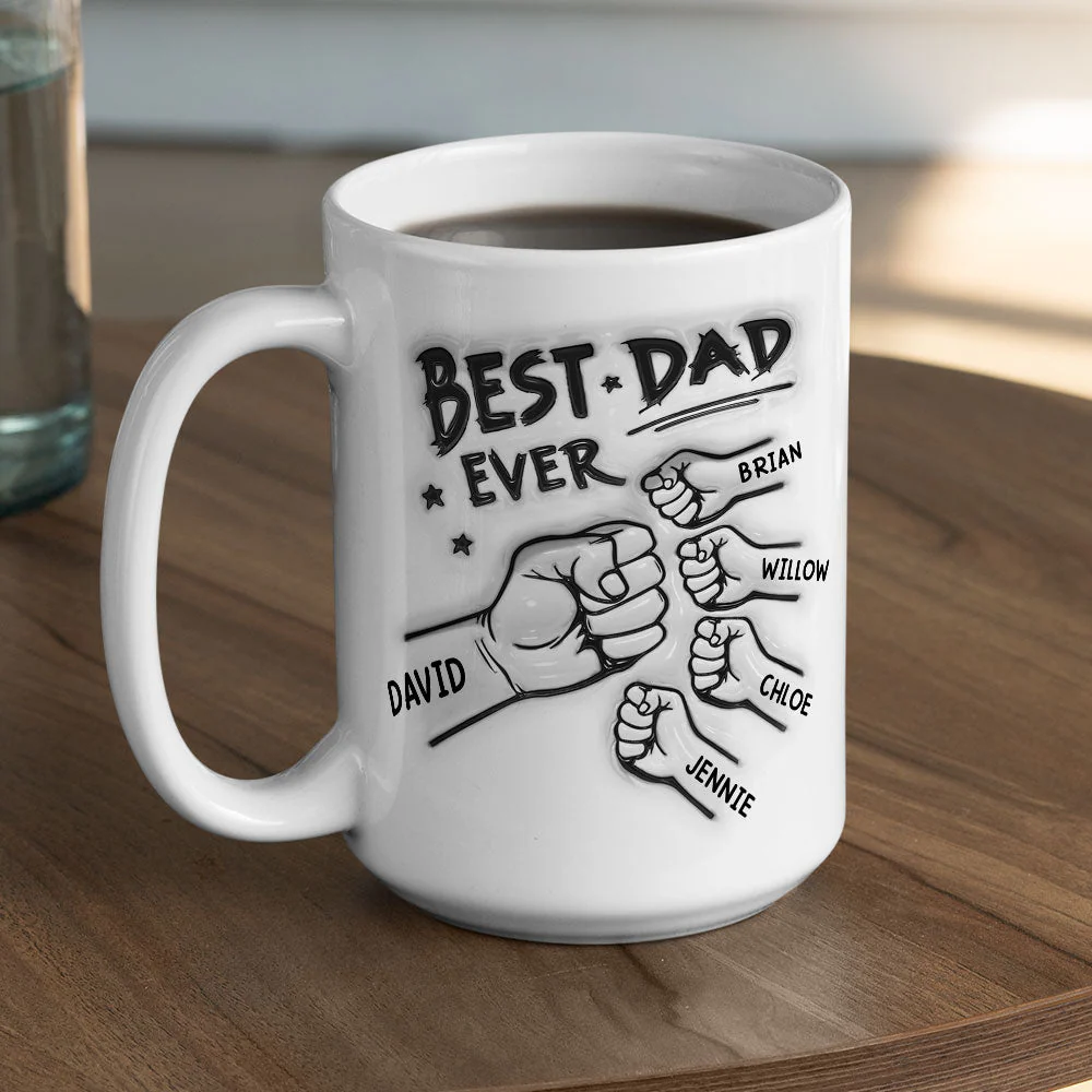 Best Dad Ever - Personalized Custom 3D Inflated Effect Mug - Image 6