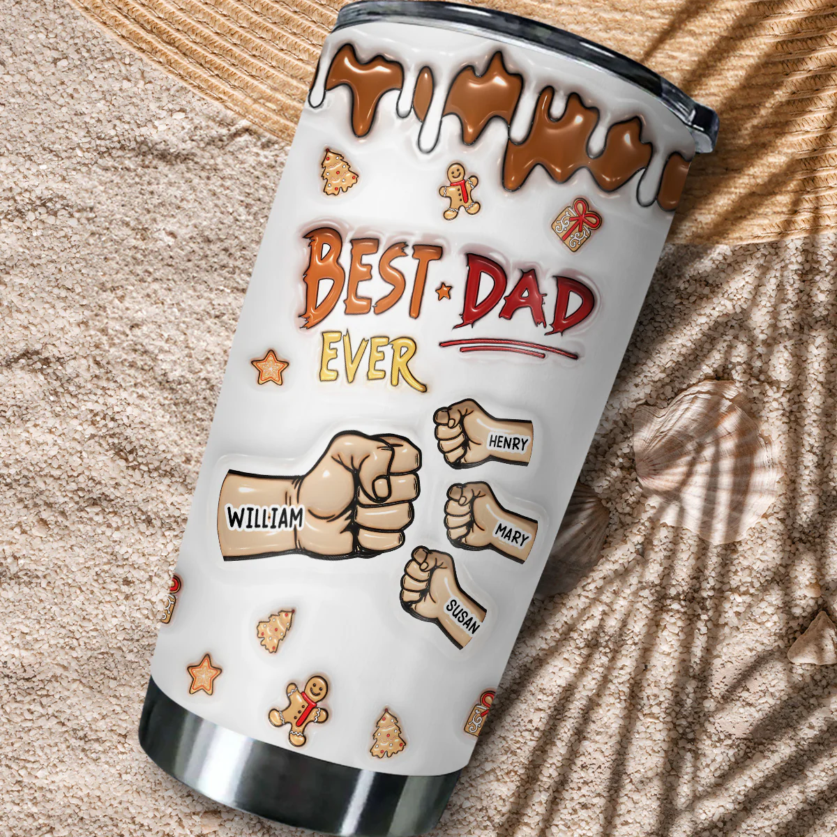Best Dad Ever -  Personalized Custom 3D Inflated Effect Tumbler - Image 4