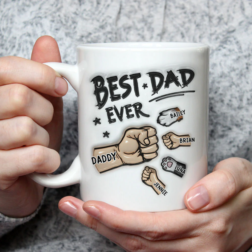 Best Dad Ever - Personalized Custom 3D Inflated Mug - Image 2