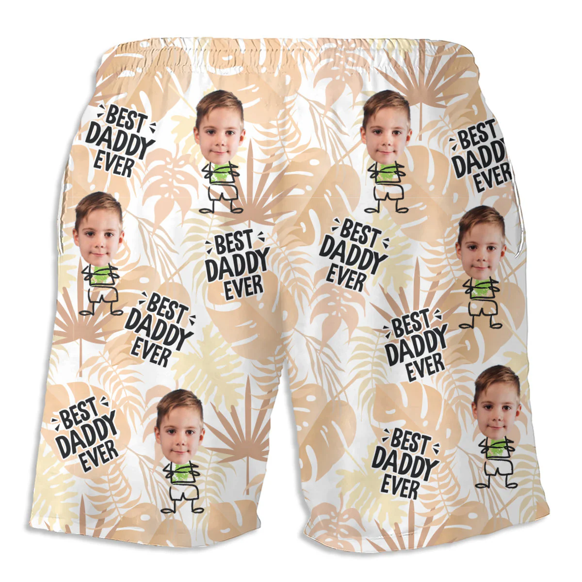 Best Dad Ever - Personalized Custom Beach Shorts - Image 3