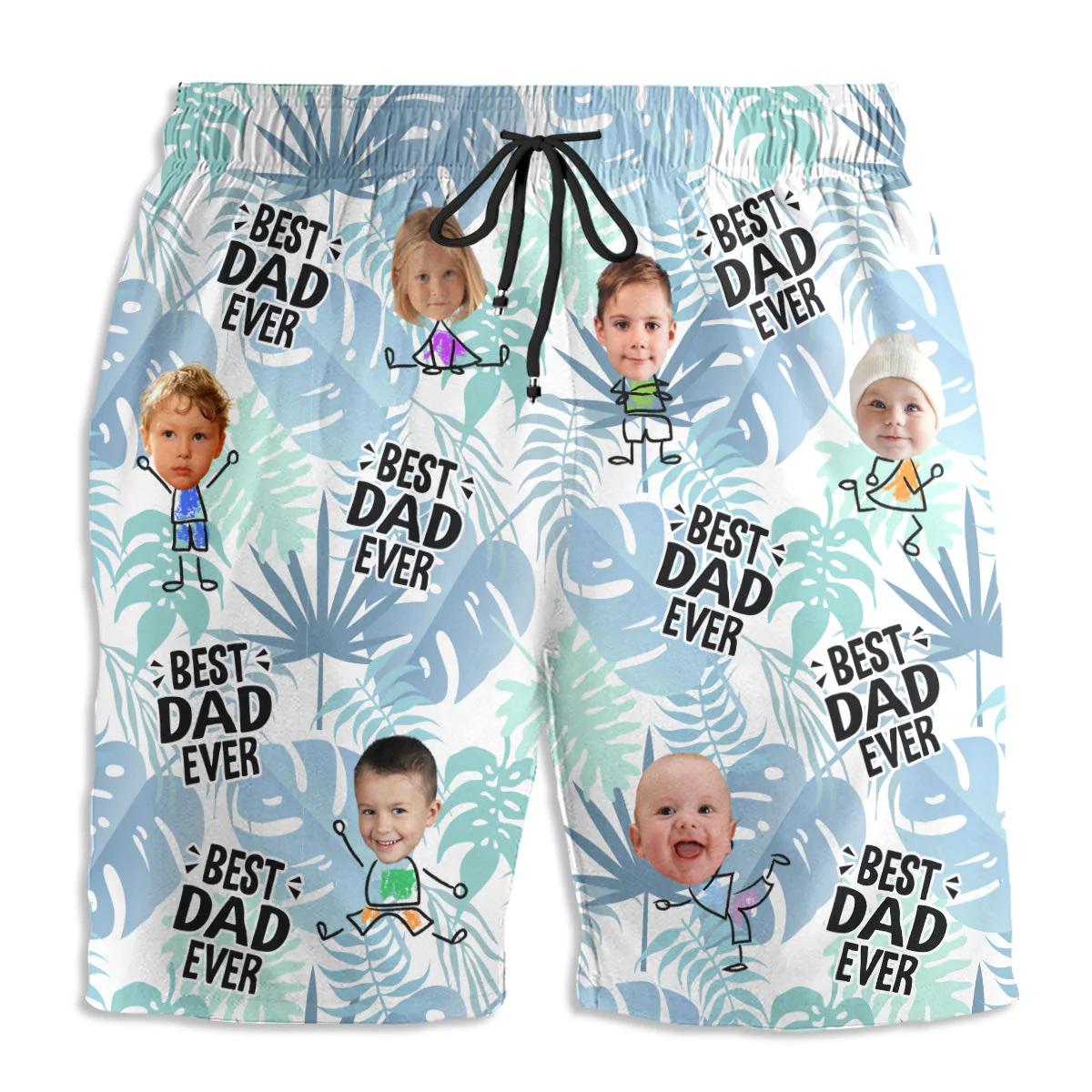 Best Dad Ever - Personalized Custom Beach Shorts - Image 4