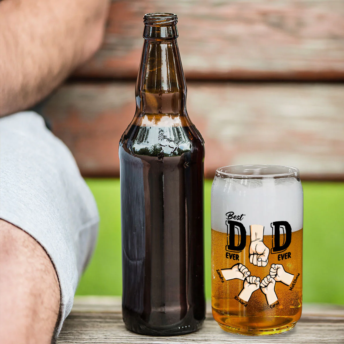 Best Dad Ever - Personalized Custom Beer Can Glass - Image 4