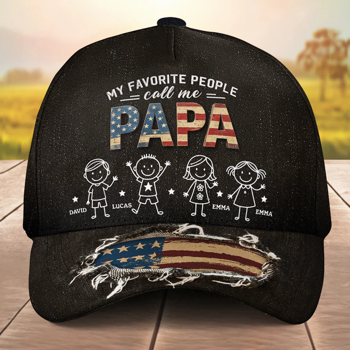 Best Dad Ever - Personalized Custom Classic Cap - Image 3