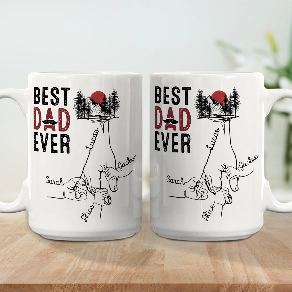 Best Dad Ever - Personalized Custom Coffee Mug - Image 5