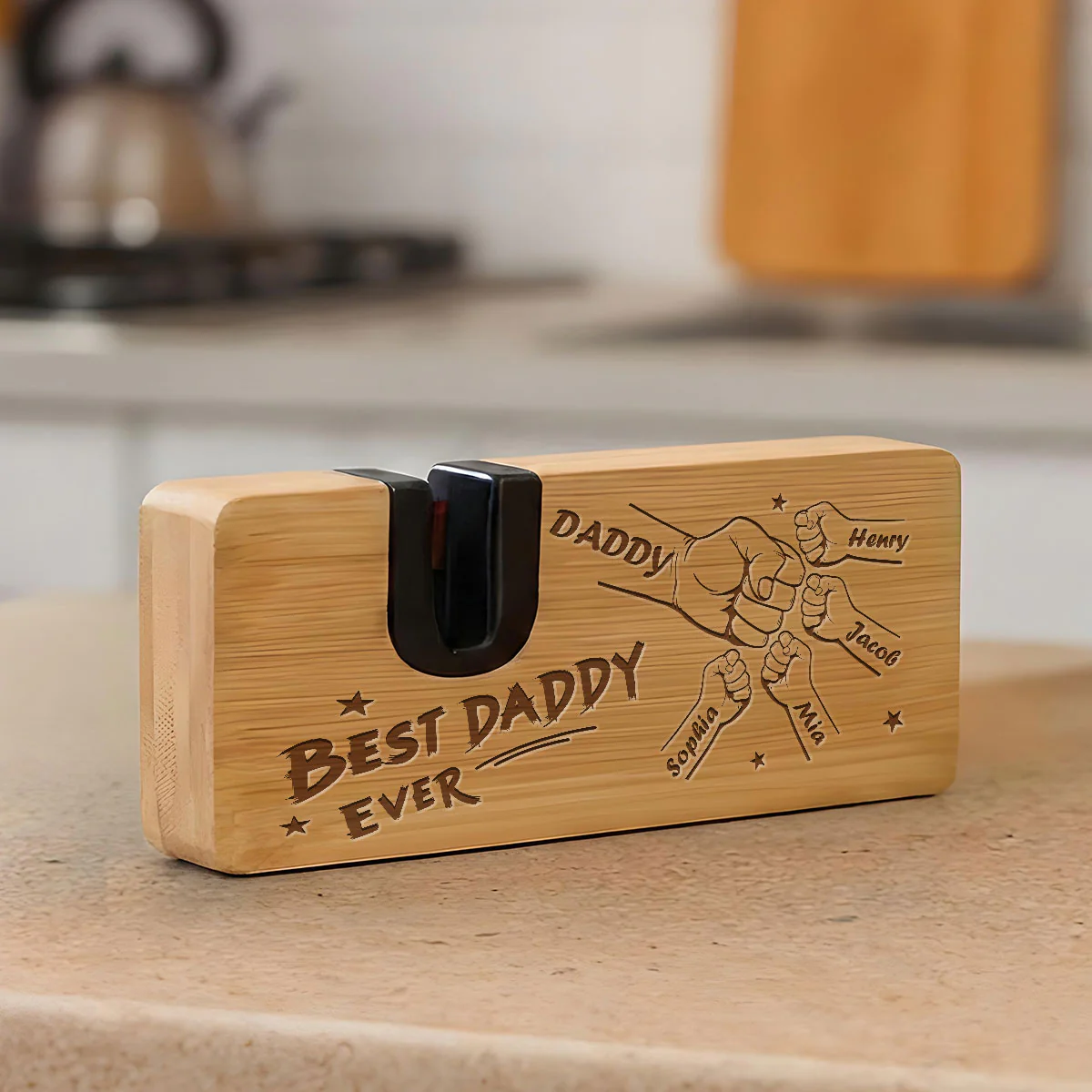 Best Dad Ever - Personalized Custom Engraved Opener Sharpener Stowel - Image 3
