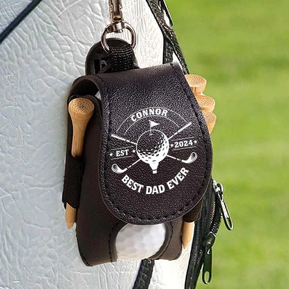 Best Dad Ever - Personalized Custom Golf Ball Bag - Image 2