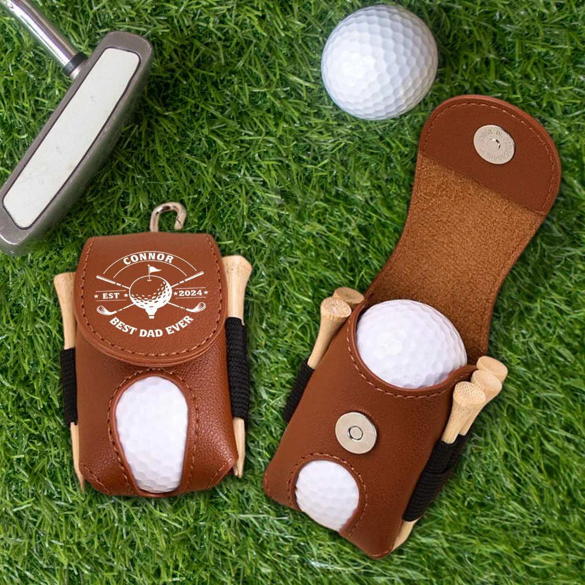 Best Dad Ever - Personalized Custom Golf Ball Bag - Image 3