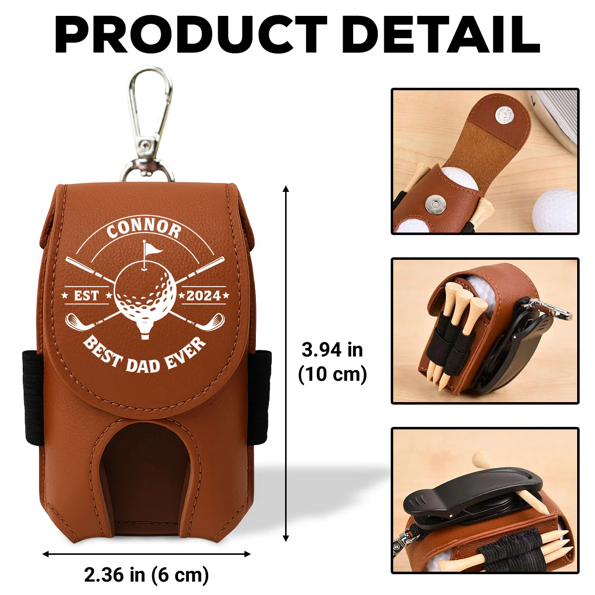 Best Dad Ever - Personalized Custom Golf Ball Bag - Image 7